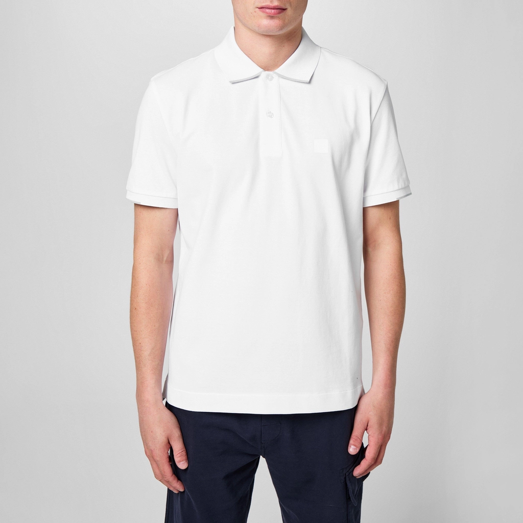 CP Company Rib Stretch Tipped Polo Shirt - White 103